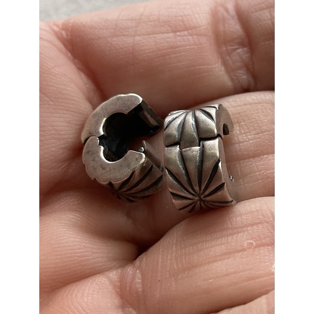 retired sterling silver Pandora Sunburst clip charm Lot Of 2 ALE 925 - Picture 6 of 6